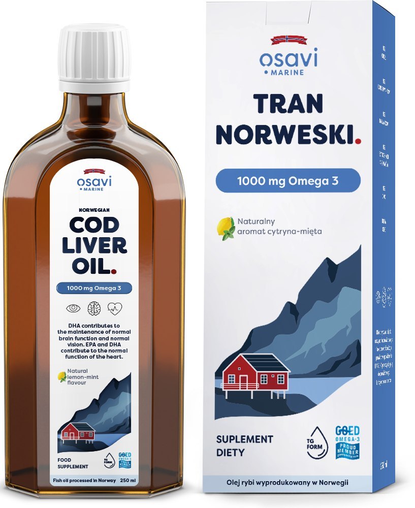 Osavi Norwegian Cod Liver Oil 1000mg Omega 3 250 ml for immunity support