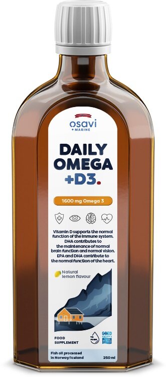 Osavi Daily Omega + D3 1600mg Omega 3 250 ml na odporność i serce