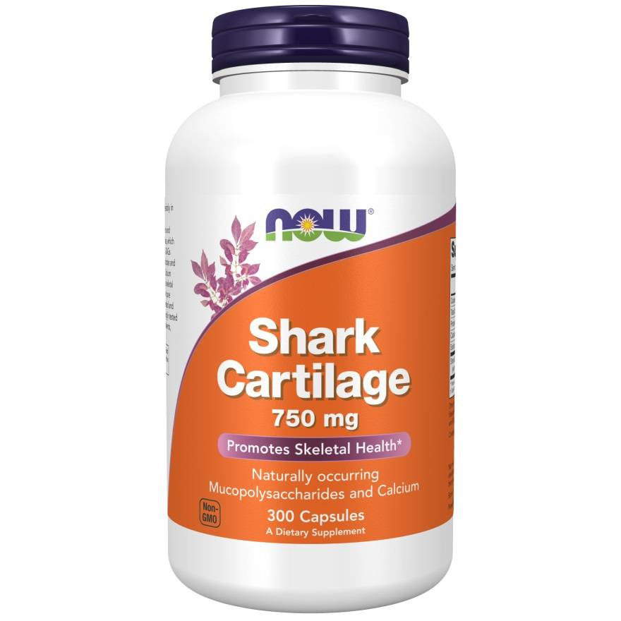 Now Foods Shark Cartilage 750mg Chrząstka Rekina Wsmacnia Zdrowie Kości i Stawów 300 Kapsułek