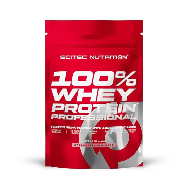 SciTec 100% Whey Protein Professional, Strawberry - 1000g