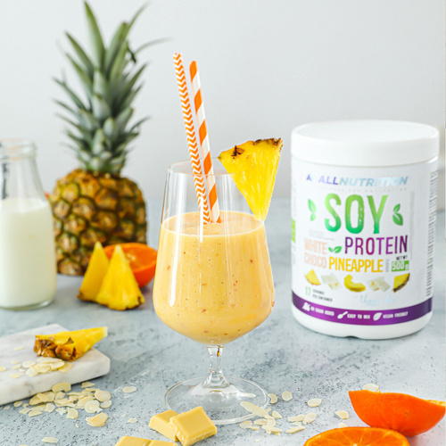 Allnutrition Vegan Soy Protein White Choco with Pineapple with no Sugar 500g