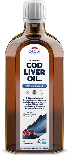 Osavi Norwegian Cod Liver Oil 1000mg Omega 3 with Lemon-Mint Flavour 250ml
