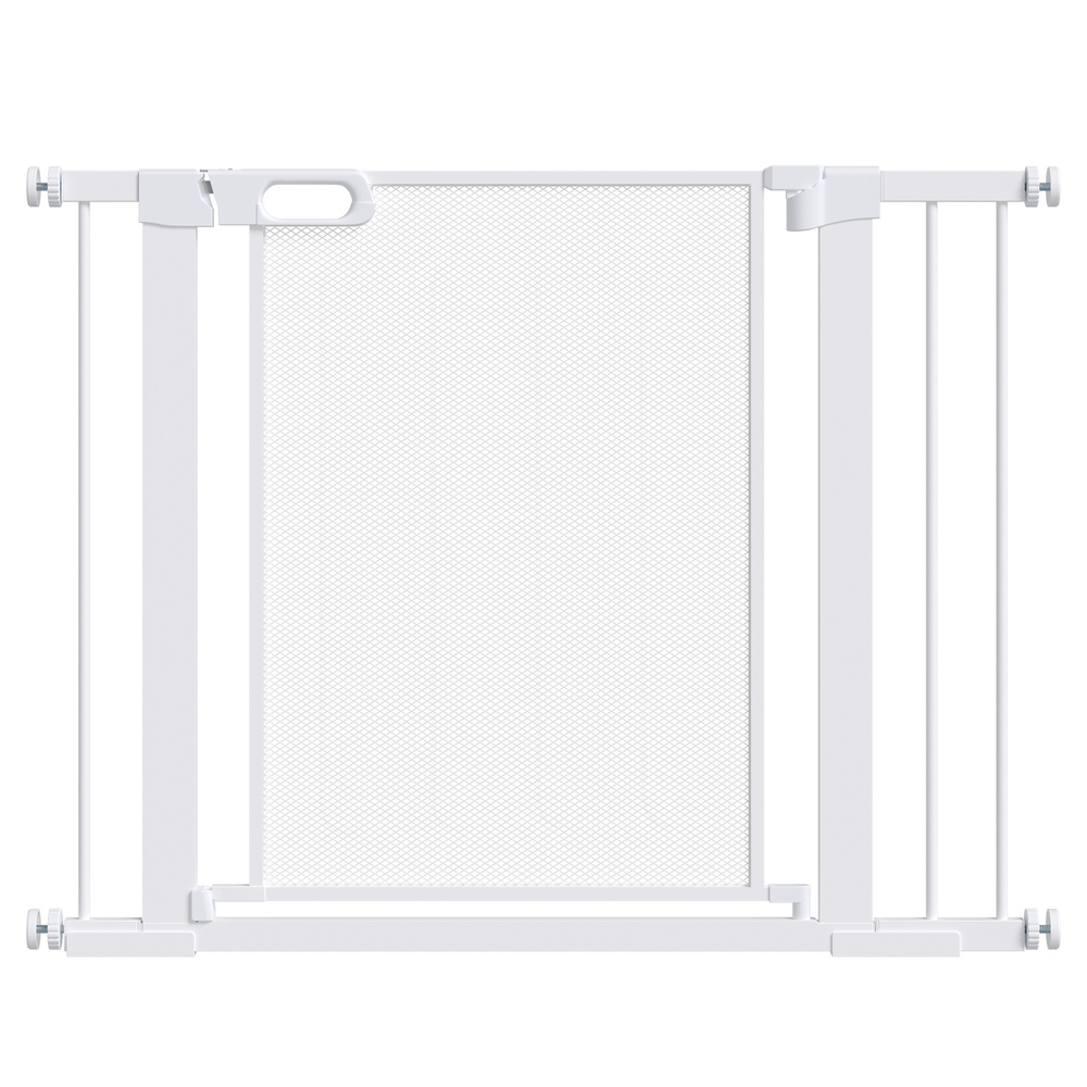 PawHut Pet Safety Gate, for Doorways, Staircases, Hallways, with Extensions Kit, 75-103cm - White