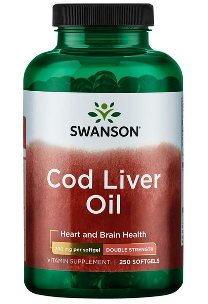 Swanson Cod Liver Oil 700mg Double-Strength 250 Softgels