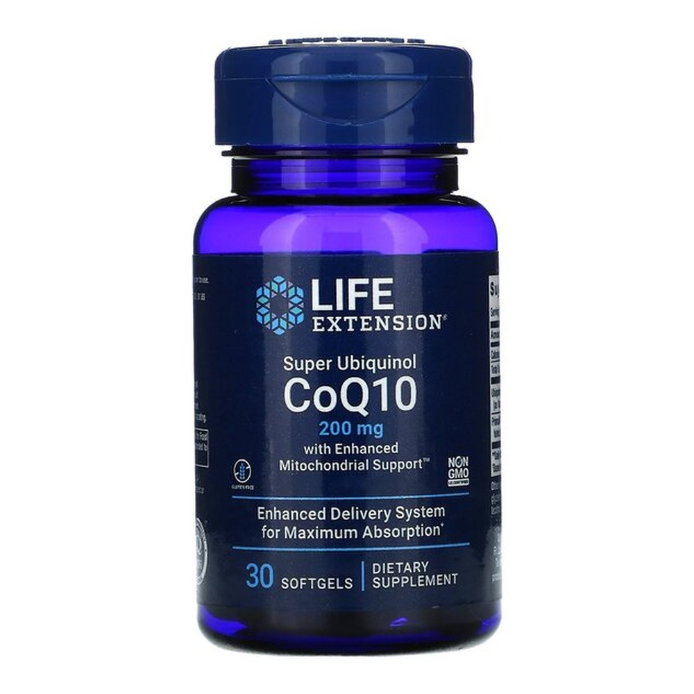 Life Extension Super Ubiquinol CoQ10 with Enhanced Mitochondrial Support for Cellular Energy 200mg 30 Softgels