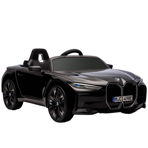 HOMCOM BMW i4 Licensed 12V Kids Electric Ride-On Car, with Remote Control, Portable Battery, Music, Horn, Headlights - Black