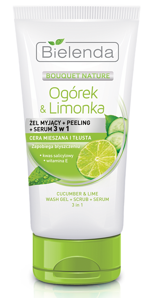 Bielenda Ogórek i Limonka Żel Peeling Serum 3w1 150g