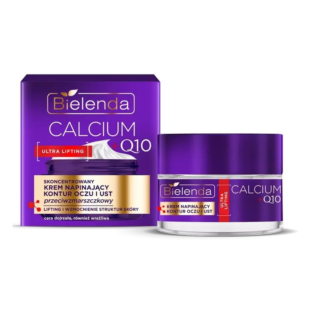 Bielenda Calcium + Q10 Skoncentrowany Przeciwzmarszczkowy Krem Napinający Kontur Oczu i Ust 15ml
