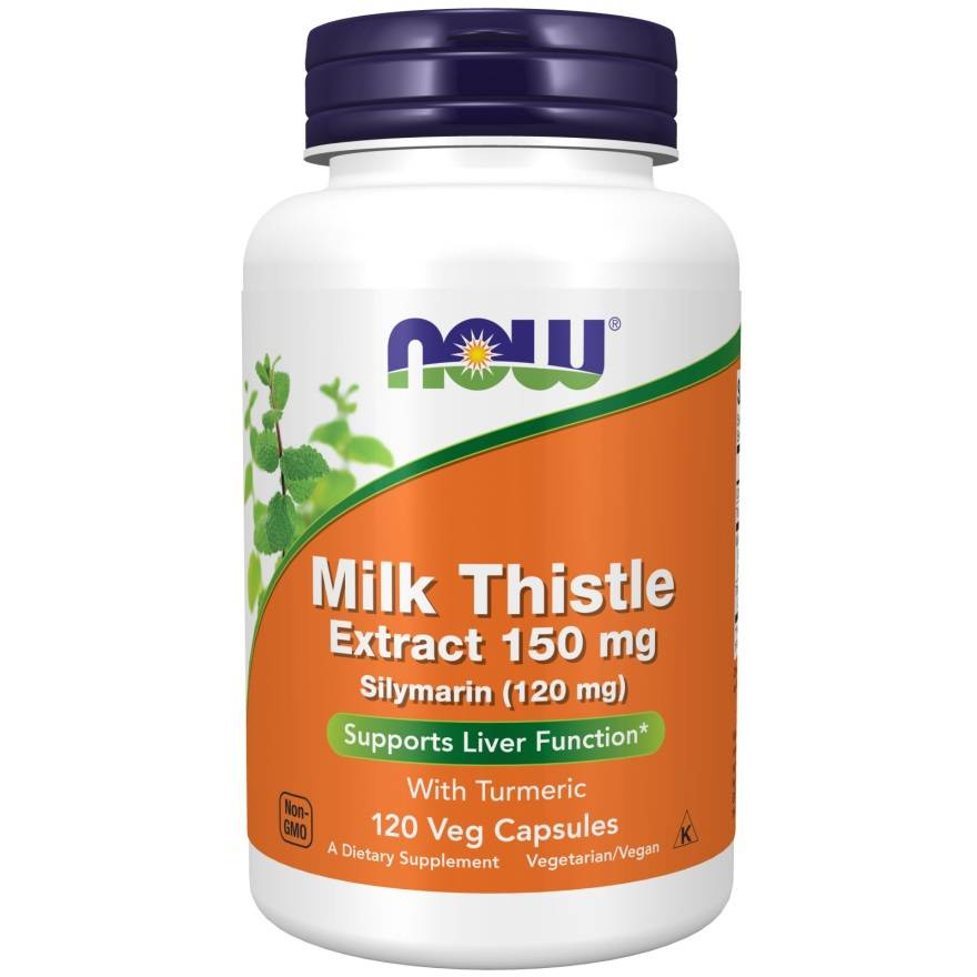 Now Foods Milk Thistle Extract with Turmeric 150mg 120 Vcapsules