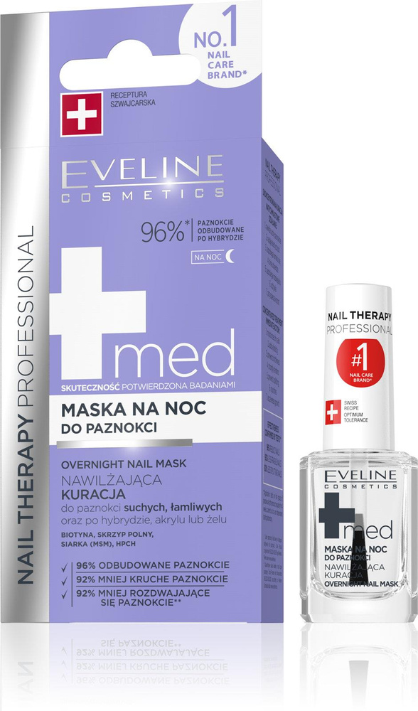 Eveline Nail Therapy Professional Overnight Nawilżająca Maska na Noc do Paznokci Suchych i Łamliwych 12ml
