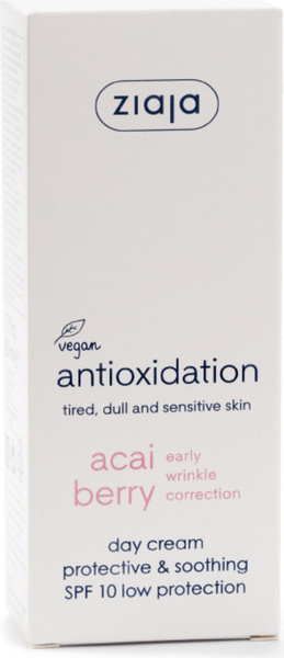 Ziaja Berries Acai Day Cream Protective Soothing Sensitive Skin SPF10 50ml