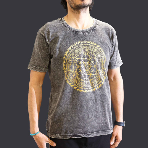Medium Stone Washed T-Shirt - Chakra - Dark Grey