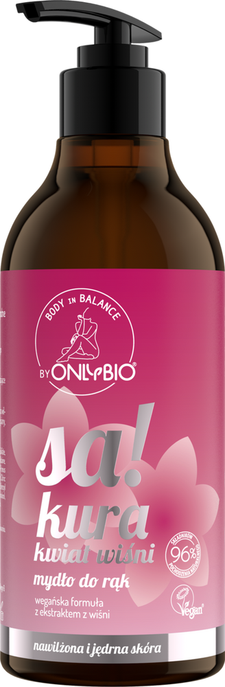 OnlyBio Body in Balance Mydło do Rąk Sakura Kwiat Wiśni dla Skóry Suchej i Szorstkiej 400ml