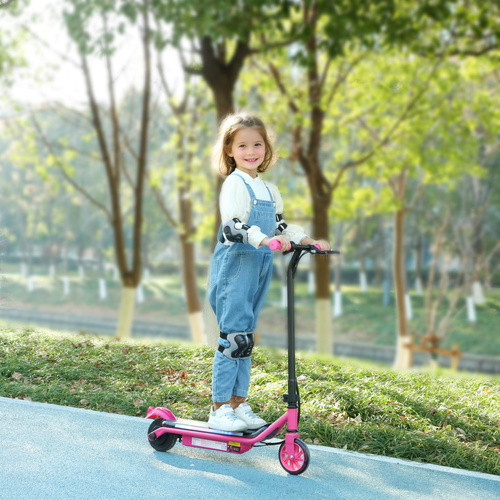 AIYAPLAY Electric Scooter for Kids Aged 6-14 Years, with Colourful Lights, Pink