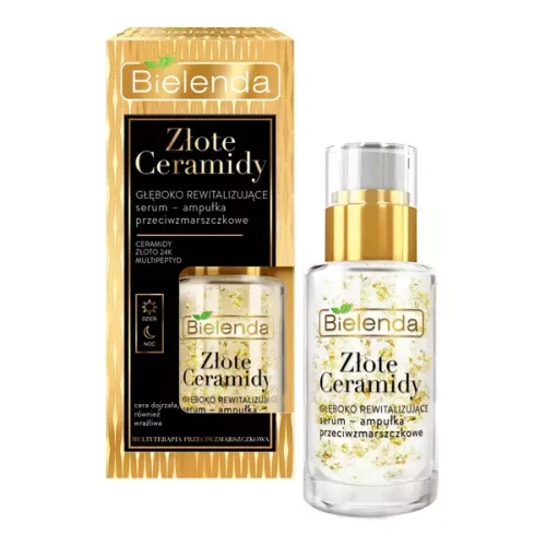 Bielenda Golden Ceramides Deeply Revitalizing Anti Wrinkle Serum Ampoule for Day and Night 15ml