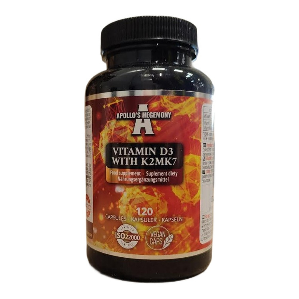 Apollo's Hegemony Vitamin D3 with K2 MK7 120 vcaps