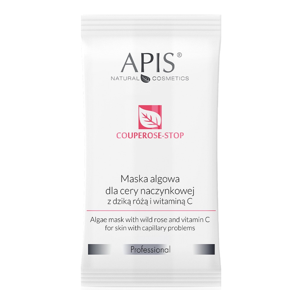 Apis Couperose-Stop Maska Algowa z Dziką Różą i Witaminą C dla Cery Naczynkowej  20g