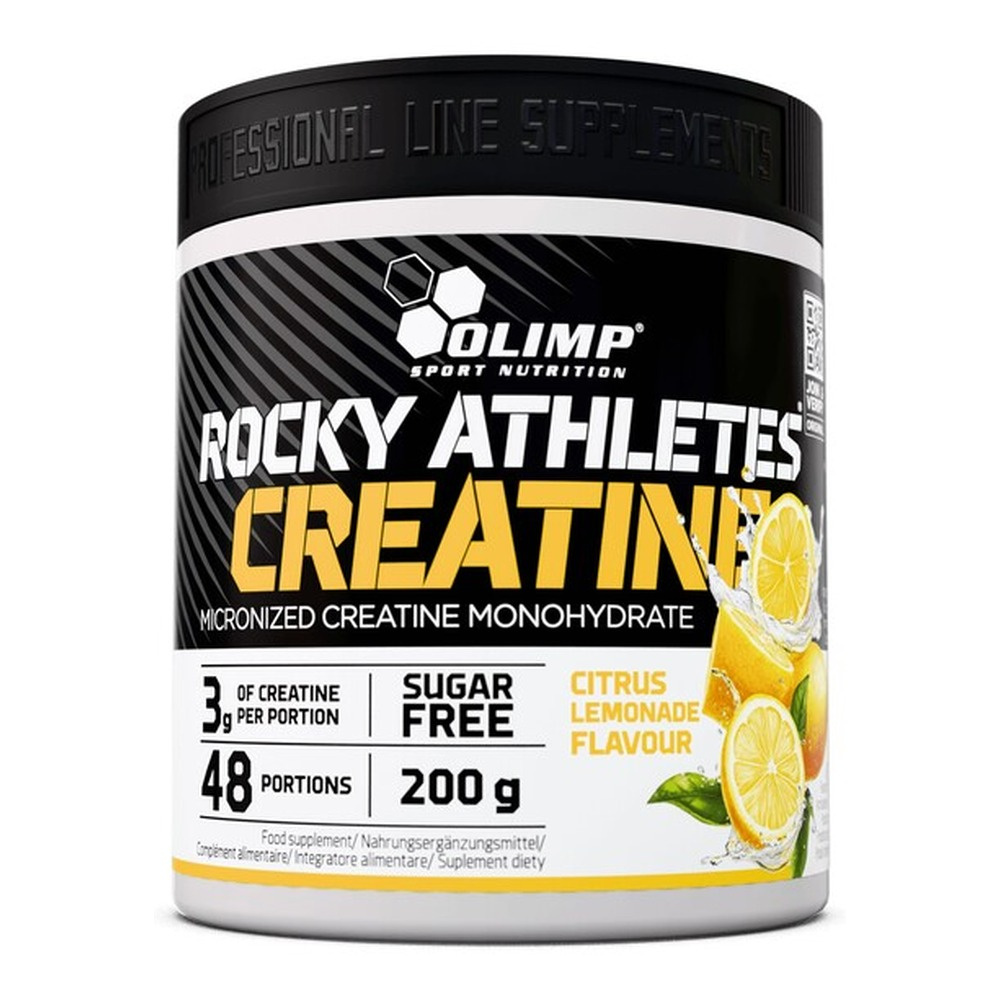Olimp Nutrition Rocky Athletes Creatine Monohydrate with Magnesium and B6 Citrus Lemonade for Physical Performance 200g