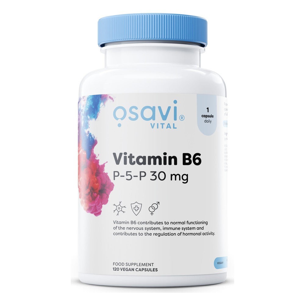 Osavi Vitamin B6 P-5-P 30 mg for Energy and Nervous System Support 120 Vegan Caps