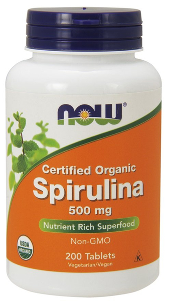 Now Foods Spirulina 500mg Wspiera Układ Krążenia Immunologiczny i Detoksykację 200 Tabletek