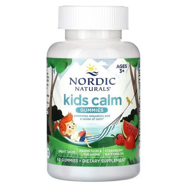 Nordic Naturals Kids Calm Gummies Truskawka Arbuz Na Relaks dla Dzieci 60 Żelków