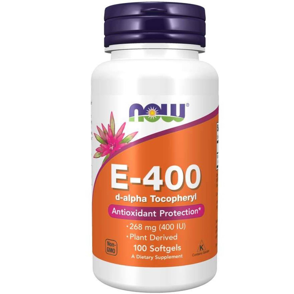 Now Foods Vitamin E-400 Natural Supports Immune System 100 Softgels