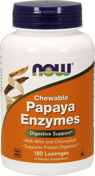 NOW Foods Chewable Papaya Enzymes 180 Tablets