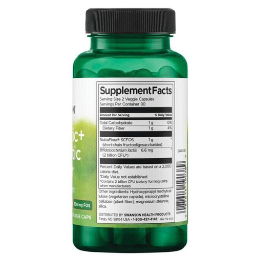 Swanson Probiotic+ Prebiotic Fiber 60 Kapsułek