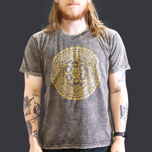 Large Stone Washed T-Shirt - Chakra - Dark Grey