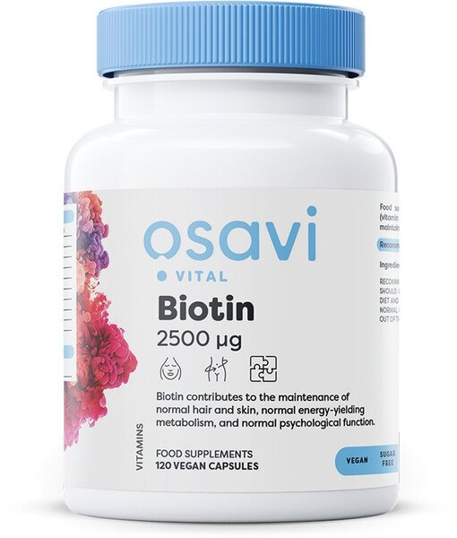 Osavi Biotin 2500mcg 120 vegan caps for skin and hair