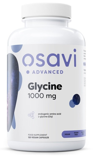 Osavi Glicyna 1000mg 120 wegańskich kapsułek na sen i wsparcie kolagenu