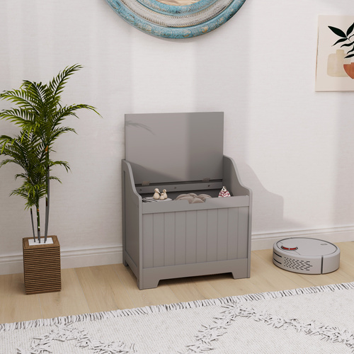 HOMCOM 61L Home Storage Chest - Grey