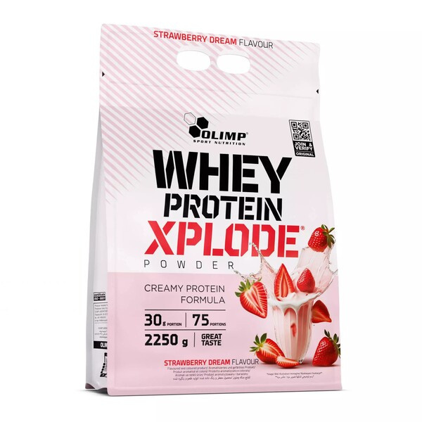 Olimp Nutrition Whey Protein Xplode Truskawkowy Sen Odżywka Białkowa na Wzrost i Utrzymanie Masy Mięśniowej 2250g