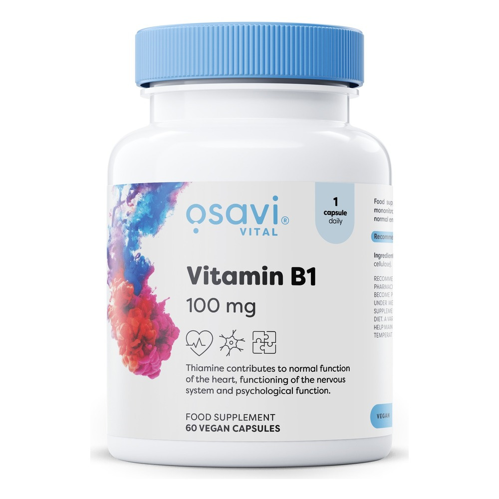 Osavi Witamina B1 100mg Na Wsparcie Układu Nerwowego i Metabolizmu Energetycznego 60 Kapsułek