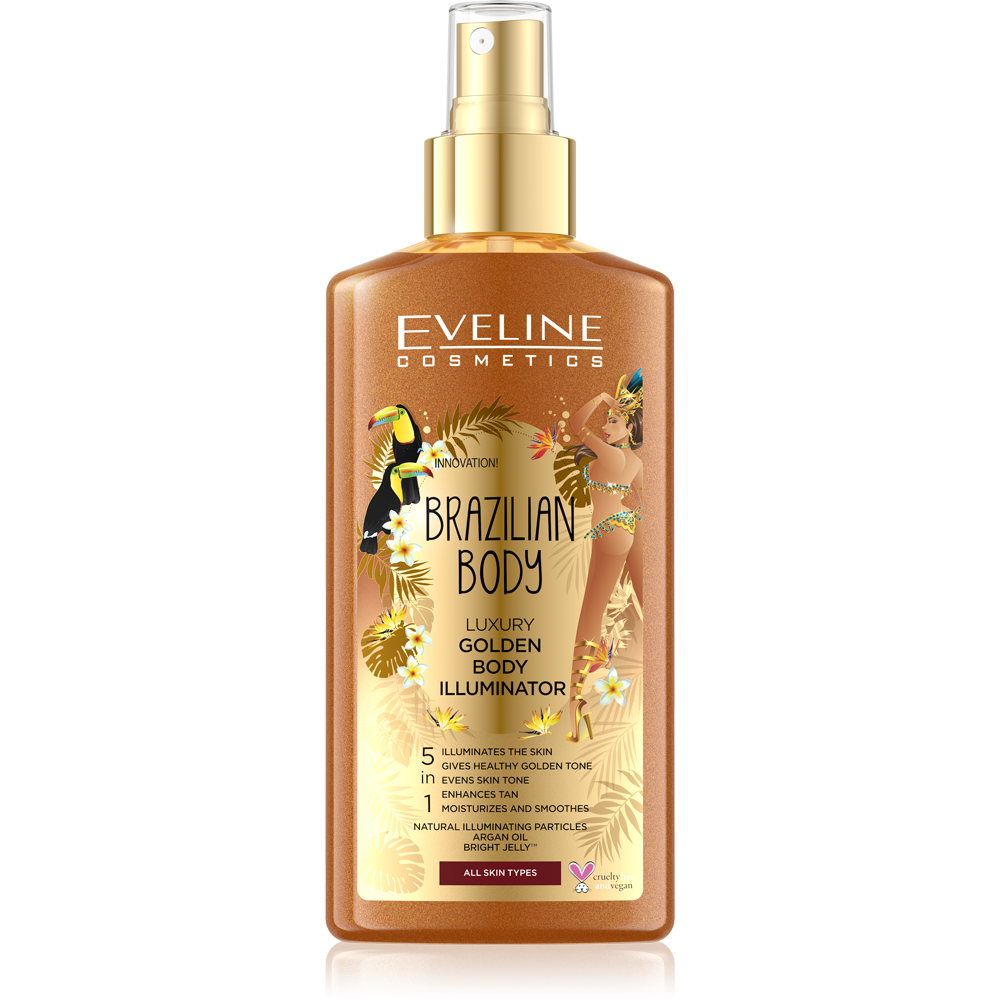 Eveline Brazilian Body Luksusowy Złoty Rozświetlacz do Ciała 150ml