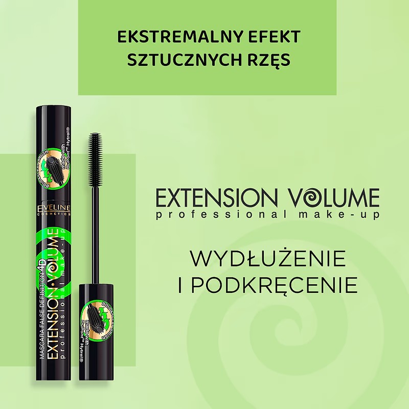 Eveline Volume Extension False Definitiod Tusz Wydłużająco-Podkręcający Czarny 10ml