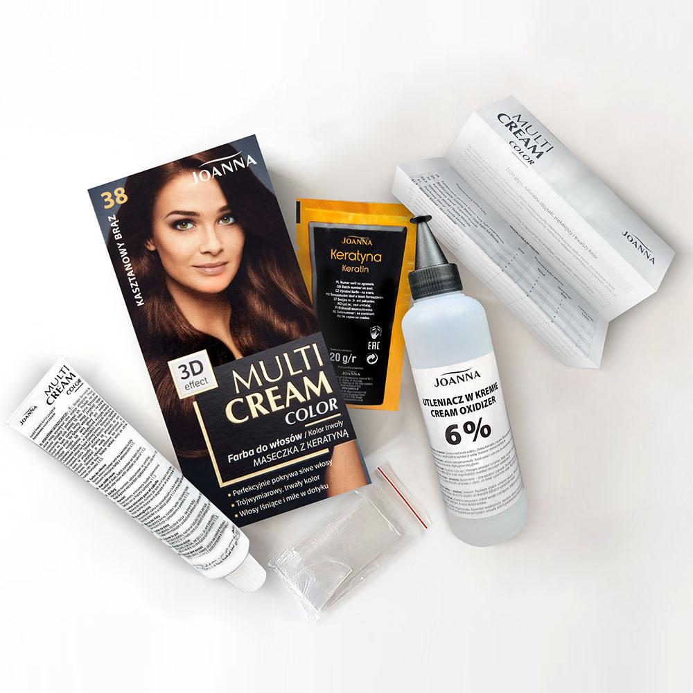 Joanna Multi Cream Color 3D Effect Farba Nr 38 Kasztanowy Brąz 1 Sztuka