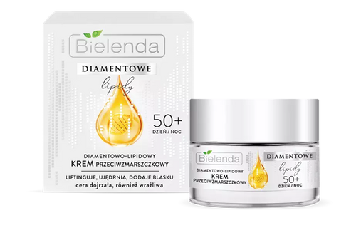 Bielenda Diamentowe Lipidy 50+ Diamentowo-Lipidowy Krem Przeciwzmarszczkowy dla Skóry Dojrzałej i Wrażliwej na Dzień i na Noc 50ml