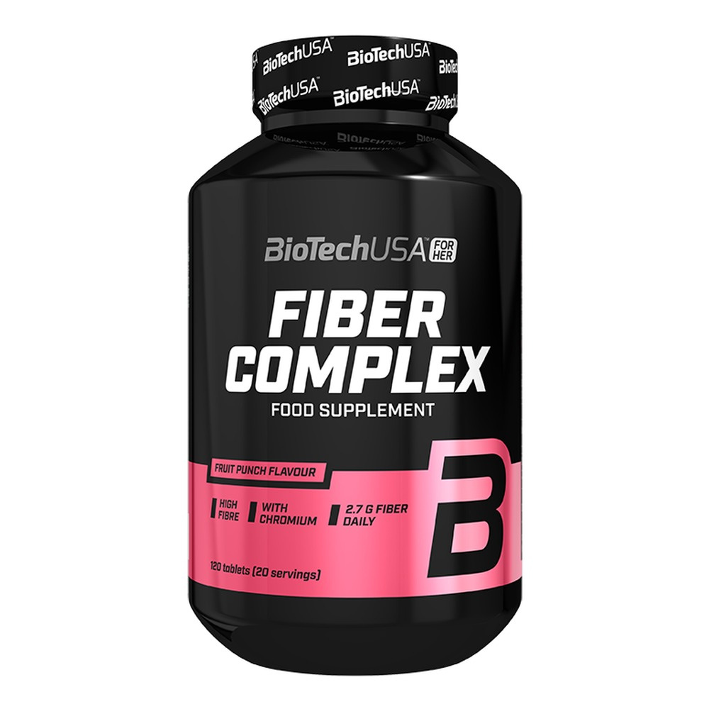 BioTechUSA Fiber Complex Tabletki do żucia z błonnikiem, Owocowy Poncz 120 tabletek