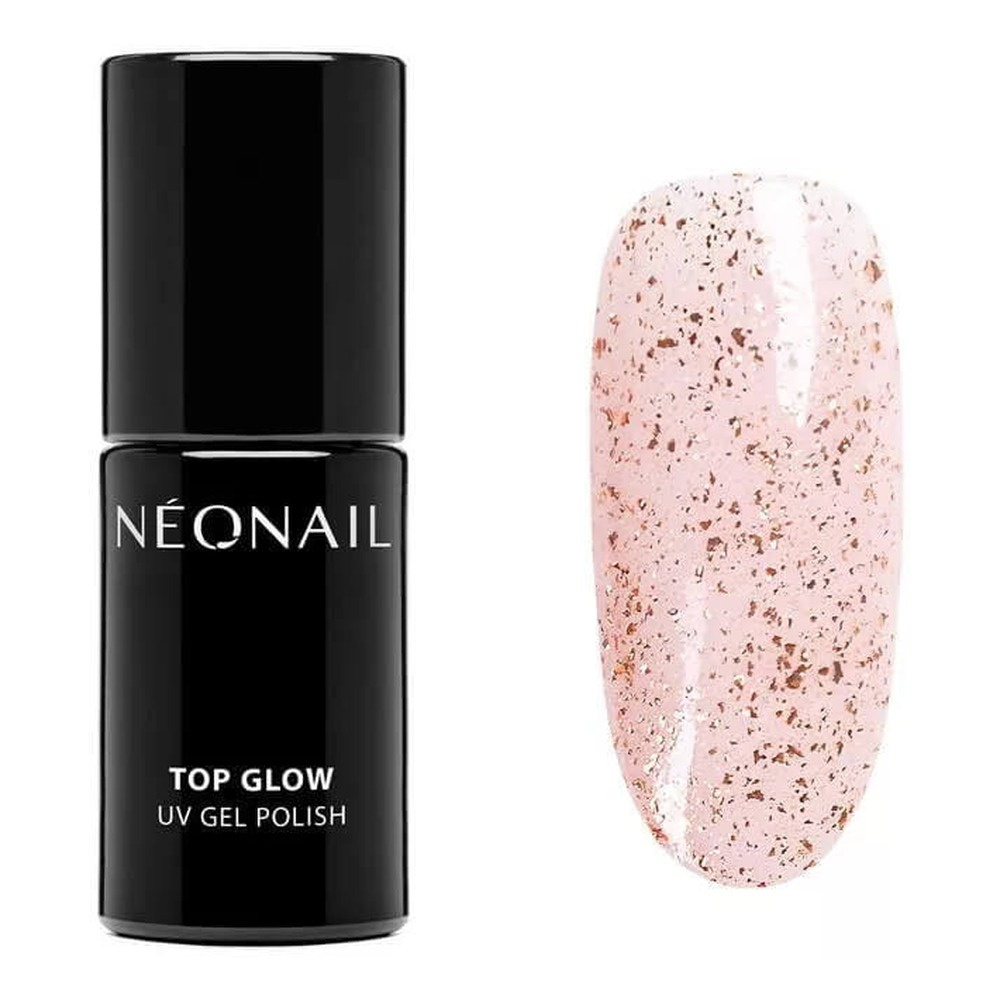 NeoNail UV/LED Soak Off Top Glow Rose Gold Flakes 7.2ml