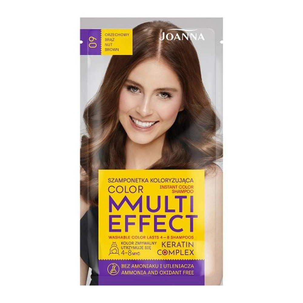 Joanna Multi Effect Color Szamponetka Koloryzująca Orzechowy Brąz Nr 09 35g