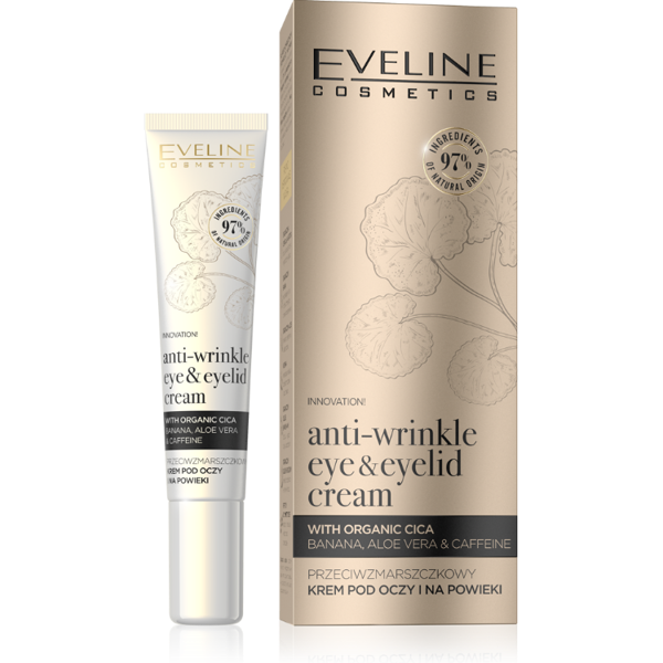 Eveline Organic Gold Anti-Wrinkle Eye & Eyelid Cream with Cica Banana and Aloe Vera 20ml