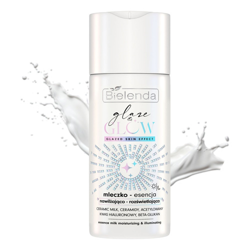 Bielenda Glaze & Glow Moisturizing and Brightening Milk - Glazed Skin Effect Essence for Dry Dull Skin 120ml