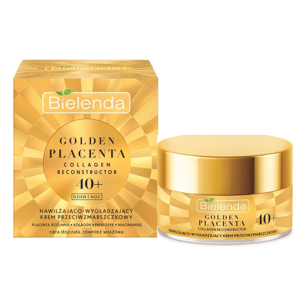 Bielenda Golden Placenta Collagen Reconstructor Moisturizing and Smoothing Anti-Wrinkle Cream 40+ for Day and Night 50ml