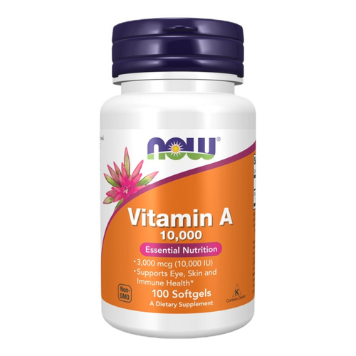 Now Foods Vitamin A 10 000 IU 100 Kapsułek