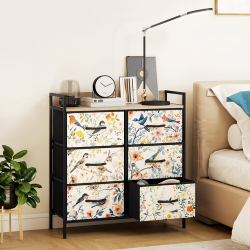 HOMCOM 6-Drawer Chest of Drawers - White