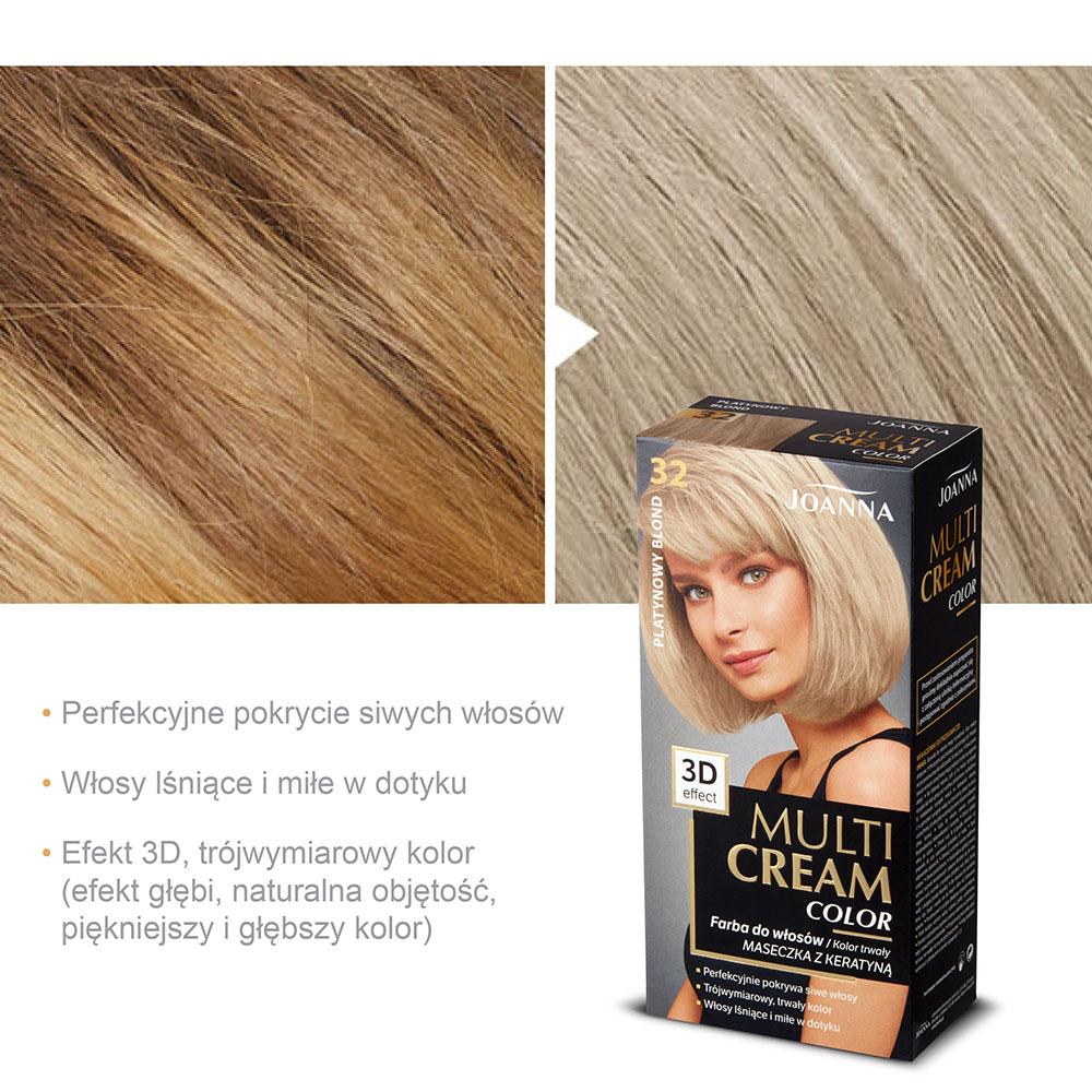 Joanna Multi Color Cream 3D Effect Hair Dye No. 32 Platinum Blonde 1 Piece