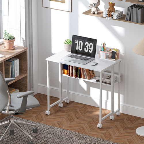 HOMCOM 80 cm Drop Leaf Writing Work Desk - White