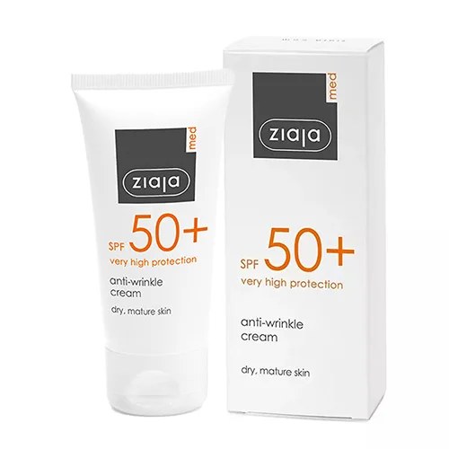 Ziaja Med Protective Treatment Anti-Wrinkle Face Cream SPF50+ UVA UVB for Dry Mature Skin 50ml