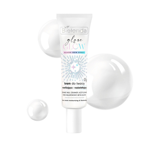 Bielenda Glaze & Glow Moisturizing - Brightening Cream Glazed Skin Effect for Dry and Dull Skin 50ml